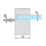 Support et fixation verre et miroir Console carré (la paire)