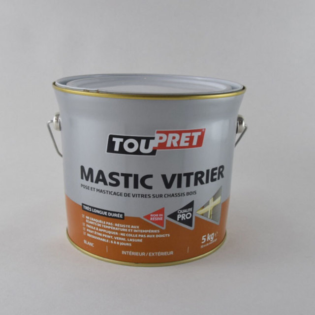 Mastic et silicone Mastic vitrier Touprêt ou DPE  5 kg