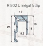 Support et fixation verre et miroir R 802 à clip