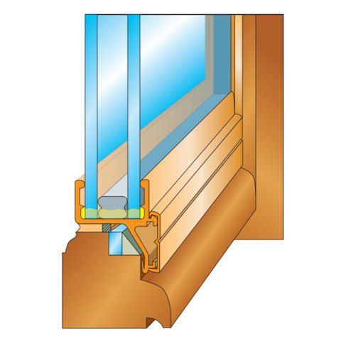 Double-vitrage Verre isolant rénovation avec argon 20 mm PVC chêne doré